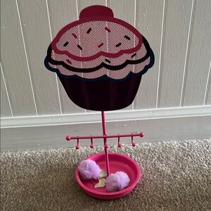 Pink Cupcake Jewelry Holder